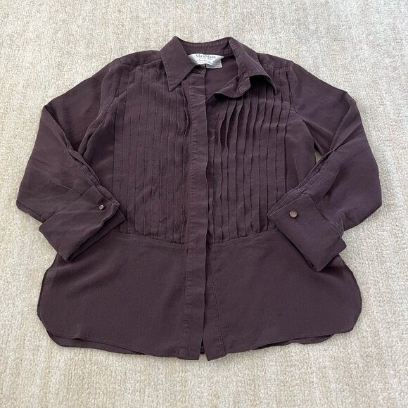 Vintage 1980s MaxMara Pura Seta Silk Blouse Top 2 - Picture 1 of 10